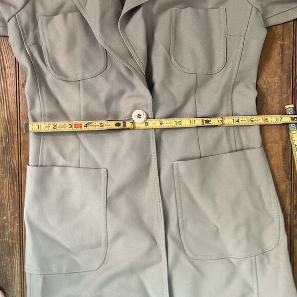 Vintage women’s Ms Limited 1970s long tan polyester blazer coat size 9 - Picture 6 of 6